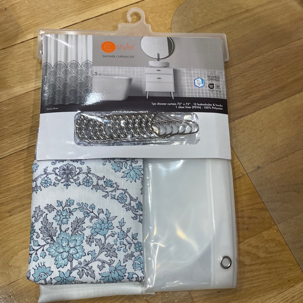 Ch style shower curtain set.Brand new